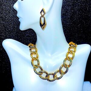 Golden Infinity Necklace/Earrings Set